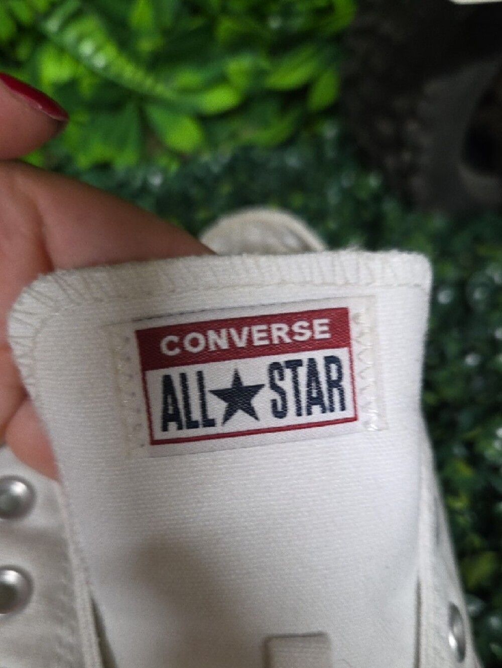 Converse Kids White Low-Top Slip-On Sneakers with Red and Navy Trim - Picture 5 of 6